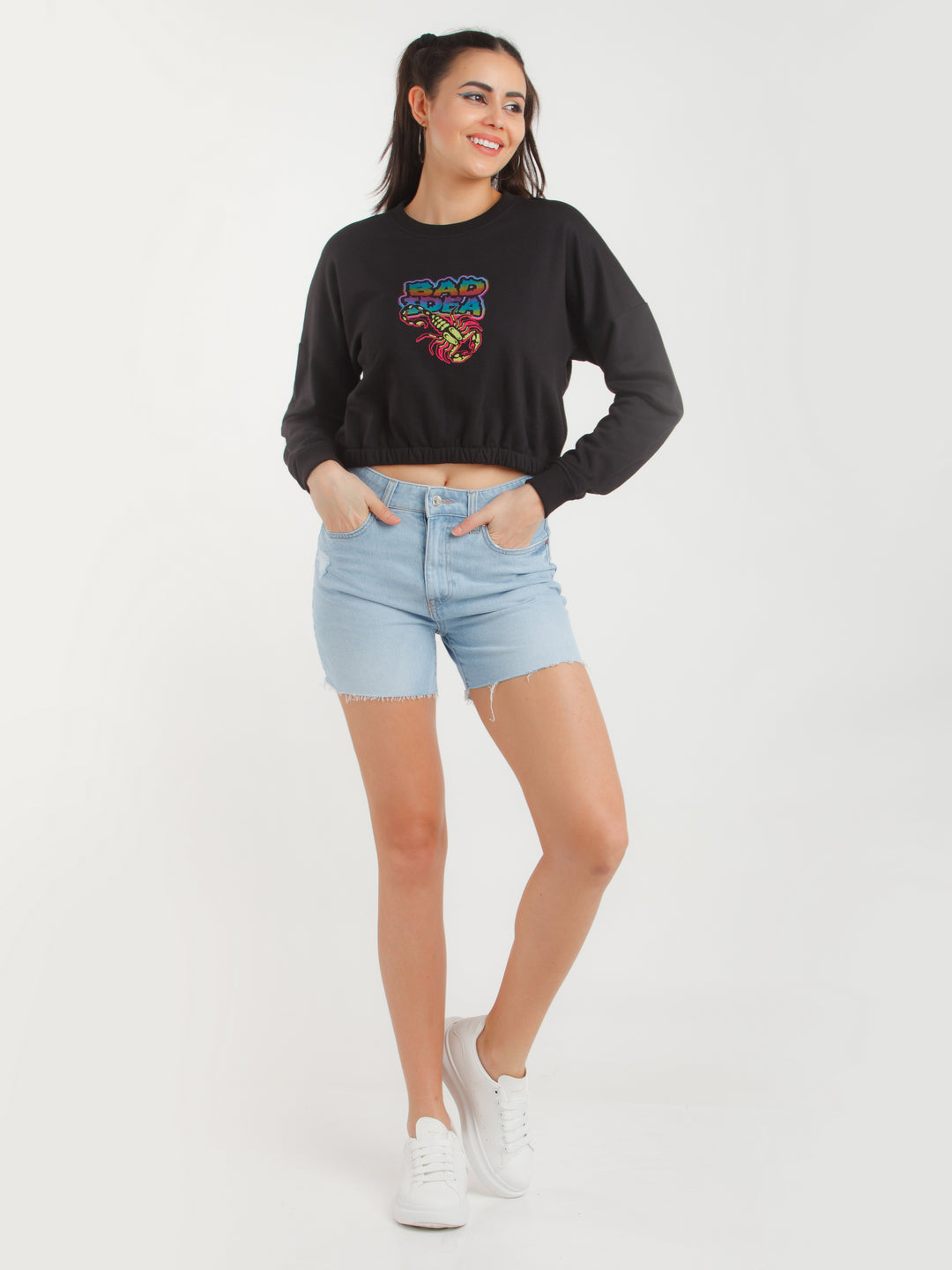 Black Printed Sweatshirt