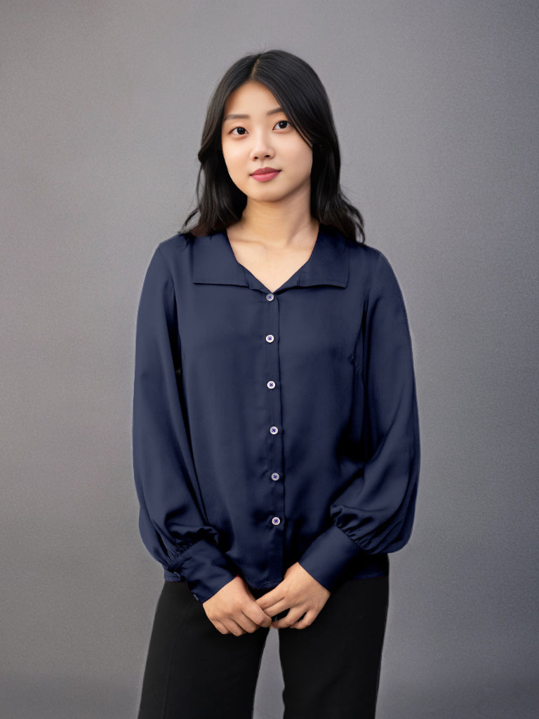 Solid Navy Regular Shirt